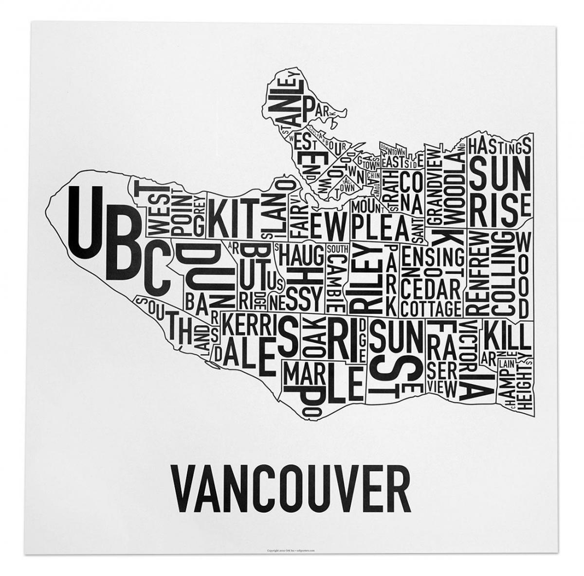 नक्शा वैंकूवर के पोस्टर