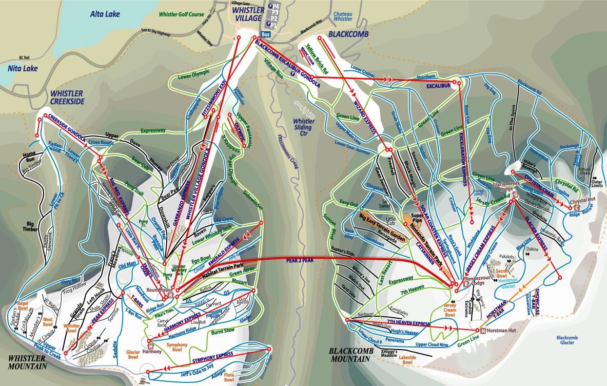 नक्शे के वैंकूवर और कनाडा whistler