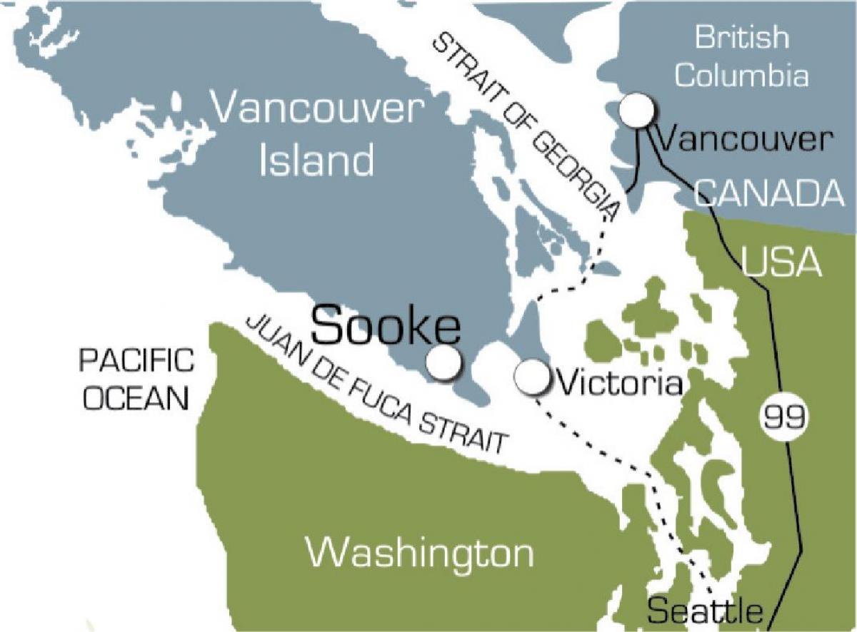 नक्शे के sooke वैंकूवर द्वीप