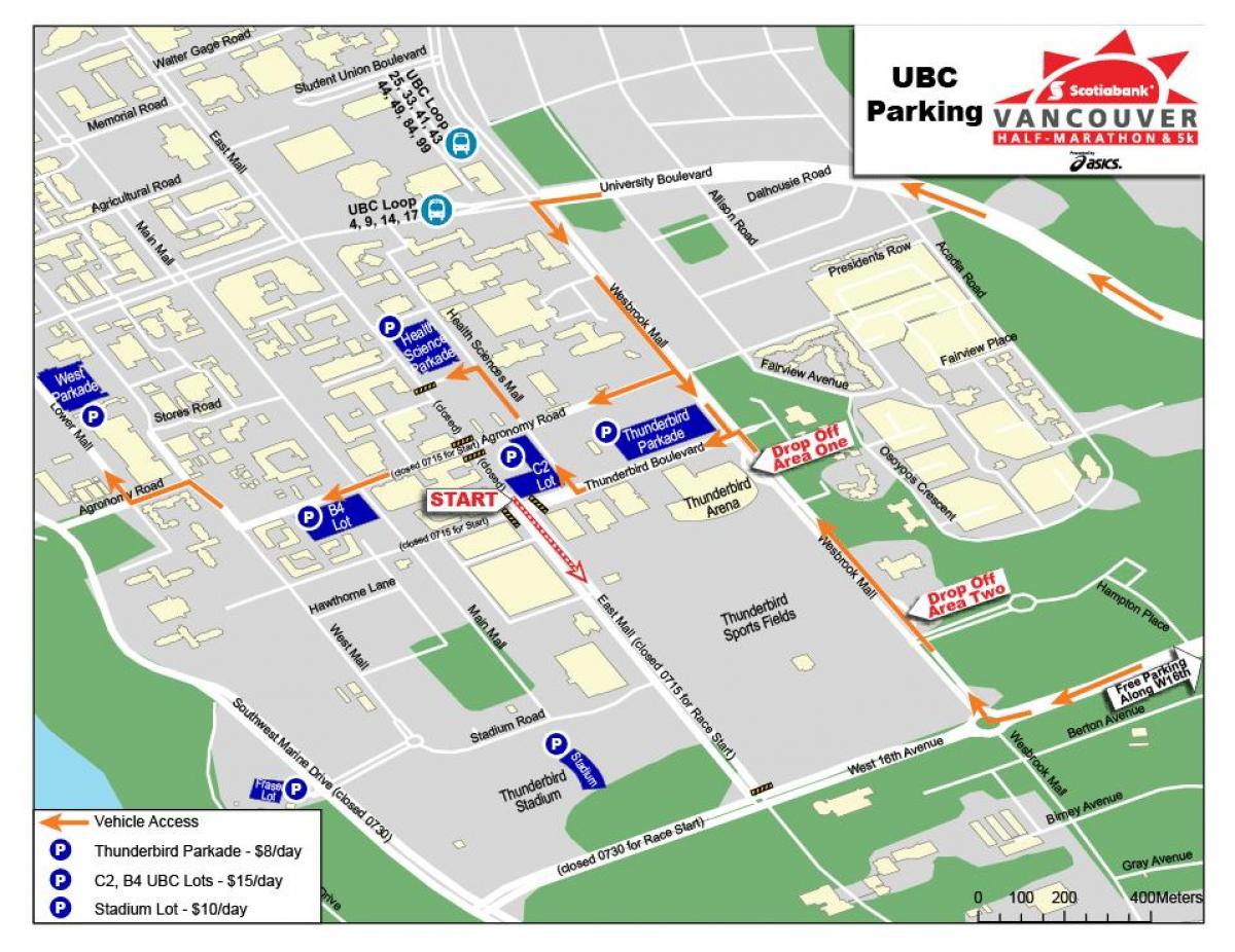 नक्शे के ubc पार्किंग