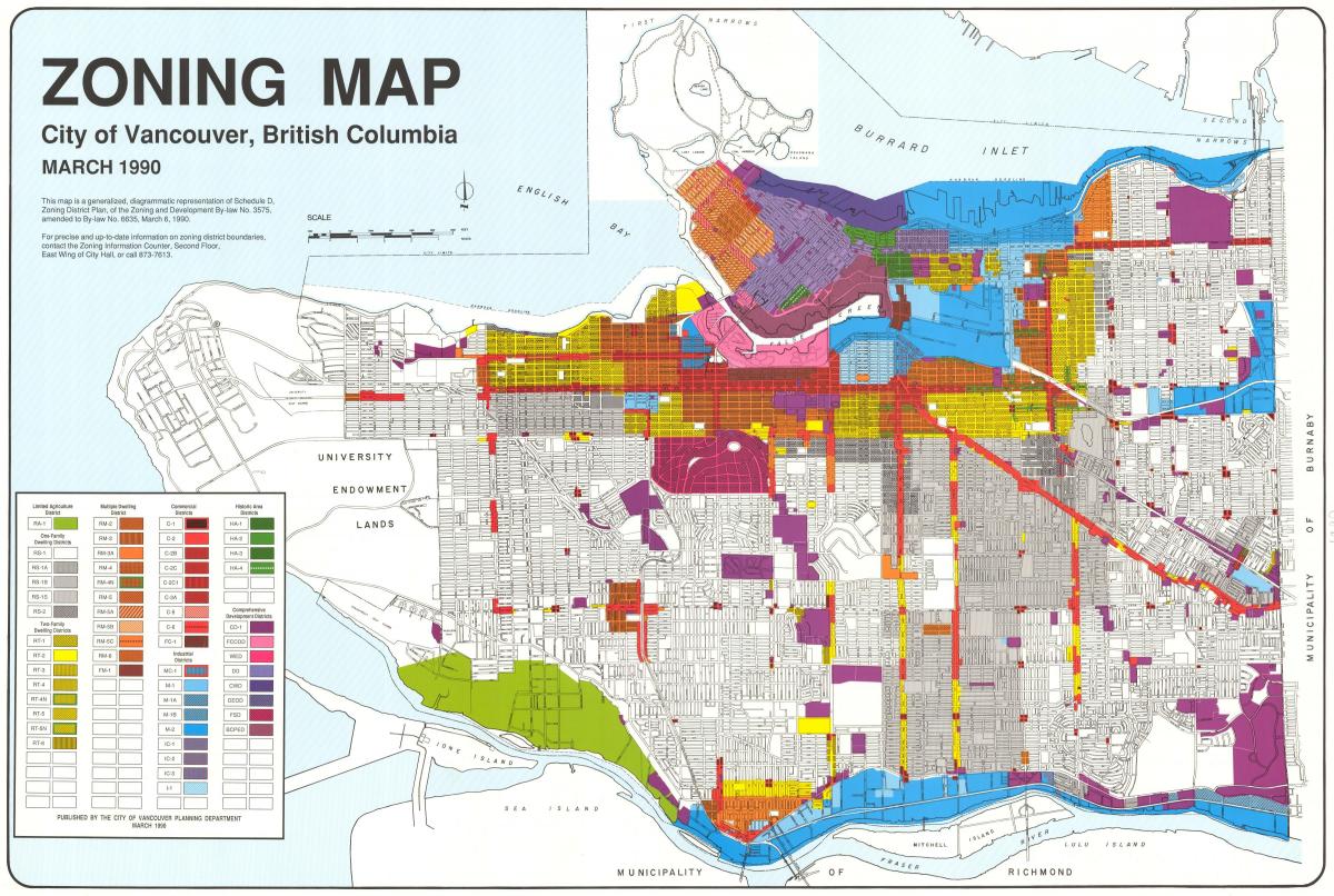 पश्चिम वैंकूवर zoning नक्शा