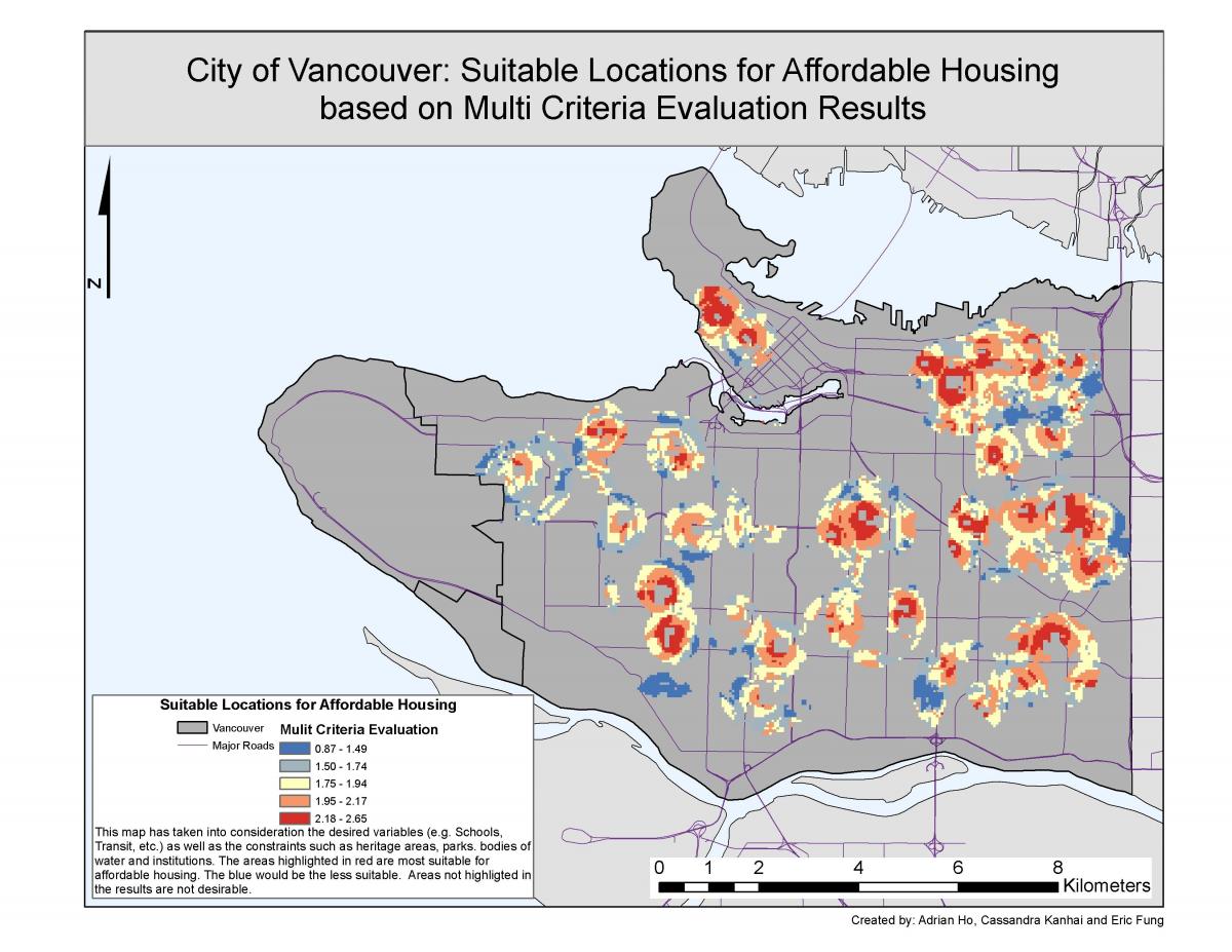 वैंकूवर के शहर जीआईएस मानचित्र