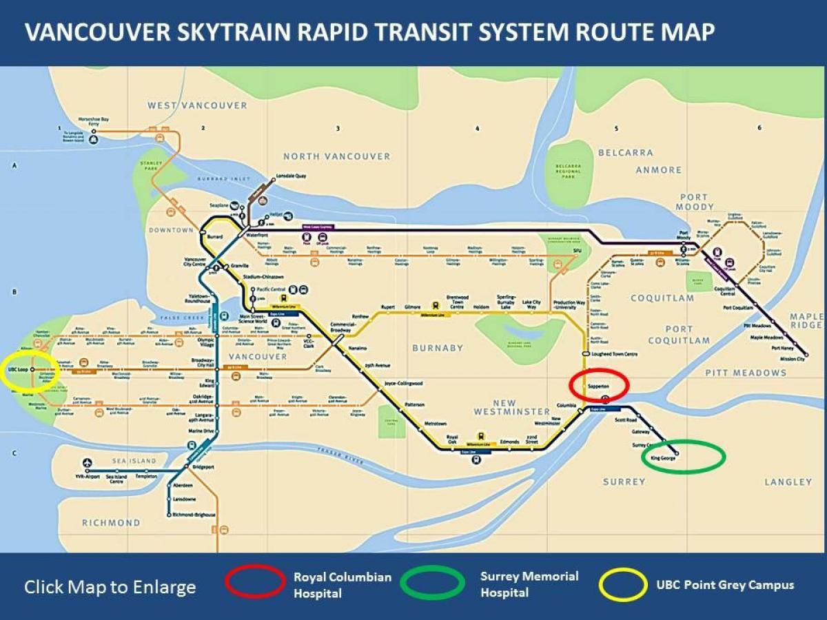 नक्शे के स्काईट्रेन मेपल रिज वैंकूवर करने के लिए