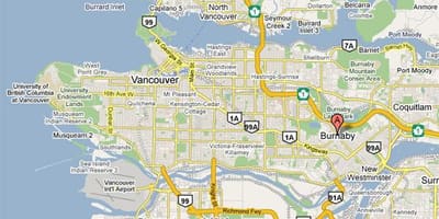नक्शे के burnaby वैंकूवर