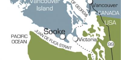 नक्शे के sooke वैंकूवर द्वीप