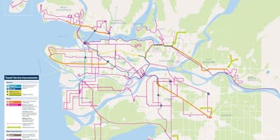 Translink नक्शा वैंकूवर स्काईट्रेन
