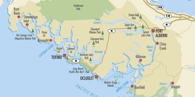 नक्शे के ucluelet वैंकूवर द्वीप