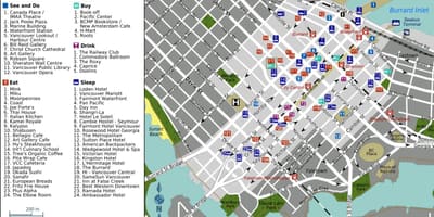 Yaletown वैंकूवर नक्शा