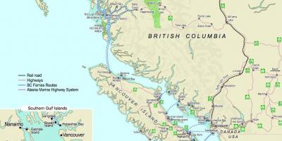 घाट को वैंकूवर वैंकूवर द्वीप के नक्शे