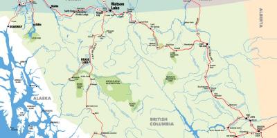 नक्शे के दक्षिणी ब्रिटिश कोलंबिया