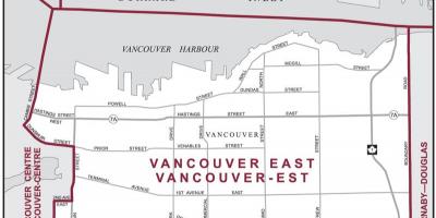 मानचित्र के पूर्व वैंकूवर 