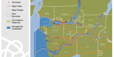 नक्शे के पोर्ट मेट्रो वैंकूवर