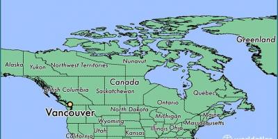 के नक्शे कनाडा दिखा वैंकूवर
