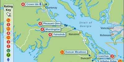 नक्शे के वैंकूवर द्वीप गोल्फ कोर्स