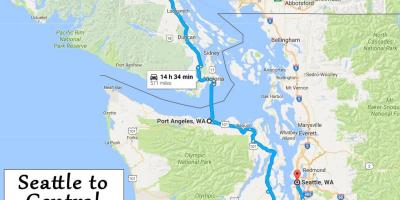 वैंकूवर द्वीप के नक्शे ड्राइविंग दूरी