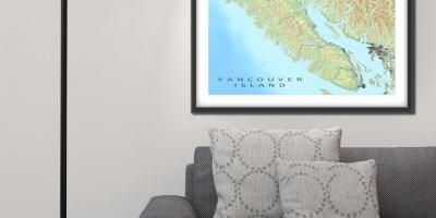नक्शे के वैंकूवर द्वीप दीवार