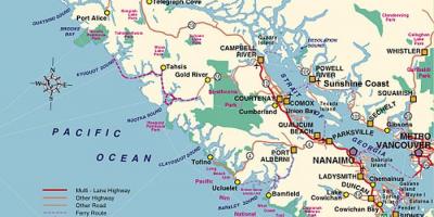 डेरा डाले हुए वैंकूवर द्वीप के नक्शे