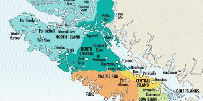 नक्शे के वैंकूवर द्वीप वाइनरी