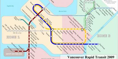 वैंकूवर रैपिड ट्रांजिट नक्शा